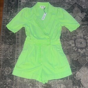 Day + Moon women’s Neon Green One Piece romper size small
